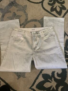 Frame denim le crop mini boot metallic